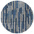8' Navy Blue And Denim Blue Round Striped Washable Indoor Outdoor Area Rug - 880016604061
