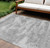 10' X 14' Silver And Gray Abstract Washable Indoor Outdoor Area Rug Transitional Style - Silver, Gray Color