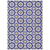 8' X 10' Navy Blue And Ivory Floral Medallion Washable Indoor Outdoor Area Rug