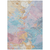 8' X 10' Teal Blue Gold And Pink Abstract Washable Indoor Outdoor Area Rug