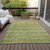 9' X 12' Green Copper And Teal Blue Striped Washable Indoor Outdoor Area Rug