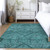 8' X 10' Teal Blue And Aqua Floral Washable Indoor Outdoor Area Rug