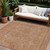 9' X 12' Terra Cotta And Brown Abstract Washable Indoor Outdoor Area Rug