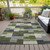 10' X 14' Olive Green And Artichoke Green Geometric Washable Indoor Outdoor Area Rug