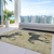8' X 10' Gold And Charcoal Horse Washable Indoor Outdoor Area Rug