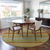 8' Round Artichoke Green Round Striped Washable Non Skid Indoor Outdoor Area Rug