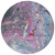8' Blue Sky Blue And Purple Round Abstract Washable Indoor Outdoor Area Rug