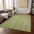 10' X 14' Artichoke Green Fern Green And Gold Striped Washable Indoor Outdoor Area Rug