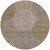 8' Taupe Beige And Green Round Geometric Washable Indoor Outdoor Area Rug