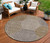 8' Taupe Beige And Green Round Geometric Washable Indoor Outdoor Area Rug