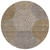 8' Taupe Beige And Green Round Geometric Washable Indoor Outdoor Area Rug