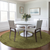 8' Olive Green And Brown Round Floral Washable Indoor Outdoor Area Rug