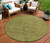 8' Olive Green And Brown Round Floral Washable Indoor Outdoor Area Rug