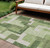 10' X 14' Artichoke Green And Ivory Abstract Washable Indoor Outdoor Area Rug - Artichoke Green, Ivory