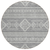 8' Gray And Ivory Round Southwestern Washable Indoor Outdoor Area Rug