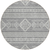 8' Gray And Ivory Round Southwestern Washable Indoor Outdoor Area Rug