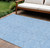 8' X 10' Sky Blue And Black Geometric Washable Indoor Outdoor Area Rug