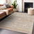 8' X 10' Terra Cotta Striped Washable Indoor Outdoor Area Rug