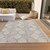 8' X 10' Taupe Beige And Khaki Floral Medallion Washable Indoor Outdoor Area Rug