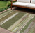 9' X 12' Olive Green Abstract Washable Indoor Outdoor Area Rug
