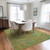 9' X 12' Artichoke Green Paisley Washable Indoor Outdoor Area Rug