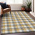 10' X 14' Gray Tan And Beige Plaid Washable Indoor Outdoor Area Rug
