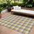 10' X 14' Gray Tan And Beige Plaid Washable Indoor Outdoor Area Rug