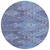 8' Navy Blue Charcoal And Gray Round Southwestern Washable Indoor Outdoor Area Rug
