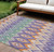 9' X 12' Purple Lilac And Orange Southwestern Washable Indoor Outdoor Area Rug