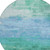 8' Teal Blue And Aqua Round Striped Washable Indoor Outdoor Area Rug - Teal Blue, Aqua