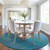 8' Teal Blue And Sky Blue Round Ombre Washable Indoor Outdoor Area Rug