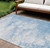 9' X 12' Sky Blue Denim Blue And Silver Abstract Washable Indoor Outdoor Area Rug