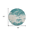 8' Teal Blue Ivory And Gray Round Abstract Washable Indoor Outdoor Area Rug