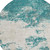 8' Teal Blue Ivory And Gray Round Abstract Washable Indoor Outdoor Area Rug