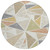 8' Ivory Brown And Green Round Geometric Washable Indoor Outdoor Area Rug