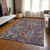 9' X 12' Purple Turquoise and Gold Paisley Washable Non Skid Indoor Outdoor Area Rug