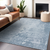 9' X 12' Sky Blue Abstract Washable Indoor Outdoor Area Rug