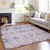 9' X 12' Blush Lavender And Purple Floral Washable Indoor Outdoor Area Rug