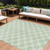 9' X 12' Mint Green And Ivory Polka Dot Washable Indoor Outdoor Area Rug