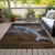 8' X 10' Brown And Denim Blue Animal Print Washable Indoor Outdoor Area Rug