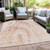 8' X 10' Salmon And Ivory Abstract Washable Indoor Outdoor Area Rug - Salmon, Ivory