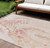 8' X 10' Salmon And Ivory Abstract Washable Indoor Outdoor Area Rug - Salmon, Ivory