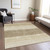 10' X 14' Beige Brown And Taupe Striped Washable Indoor Outdoor Area Rug