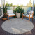 8' Taupe And Gray Round Abstract Washable Indoor Outdoor Area Rug - 880016656831
