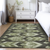 9' X 12' Olive Green And Artichoke Green Southwestern Washable Indoor Outdoor Area Rug