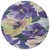 8' Purple And Lavender Round Floral Washable Indoor Outdoor Area Rug - Purple, Lavender