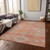 10' X 14' Coral And Gray Aztec Washable Indoor Outdoor Area Rug