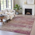 10' X 14' Merlot Beige And Blush Abstract Washable Indoor Outdoor Area Rug