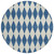 8' Navy Blue And Ivory Round Geometric Washable Indoor Outdoor Area Rug