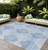 8' X 10' Blue Geometric Washable Non Skid Indoor Outdoor Area Rug
